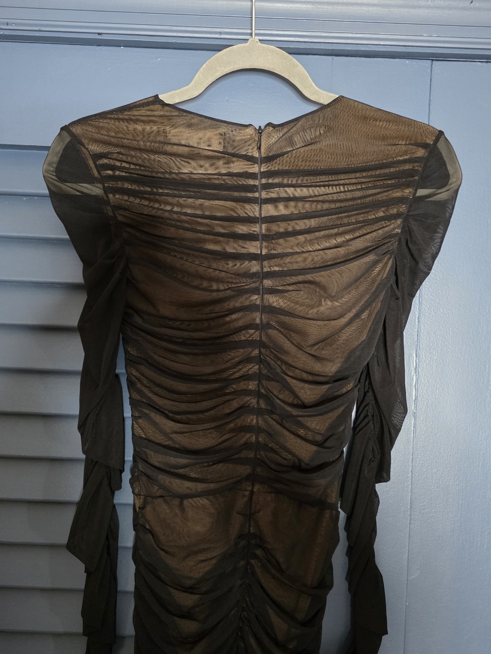 SER.O.YA Virgo Ruched Mesh Catsuit Jumpsuit in Black - Size M - Picture 7 of 14